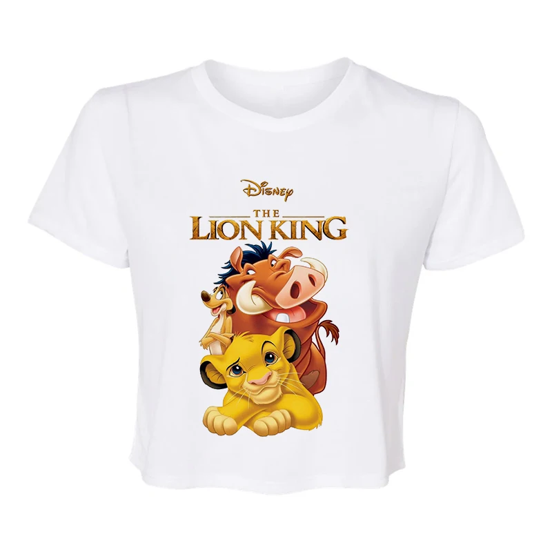 Funny Kawaii 90s The Lion King T-shirt Funny Disney Crop Top T Shirt Harajuku Hakuna Matata Tshirt Women Top Tees Female Clothes