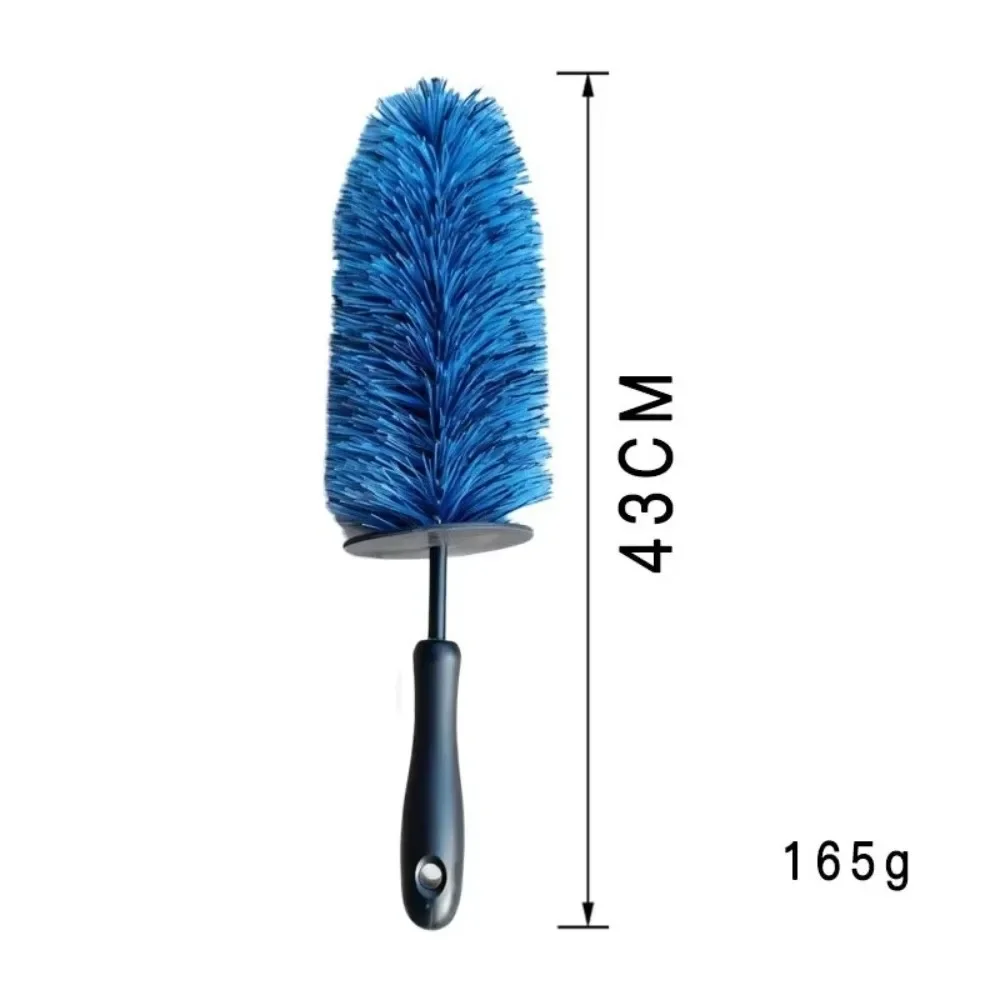 Flexible Bristle Head Wheel Cleaning Brush Soft Bristles Ergonomic Non-Slip Handle Car Wheel Wash Brush Hanging Hole Plastic