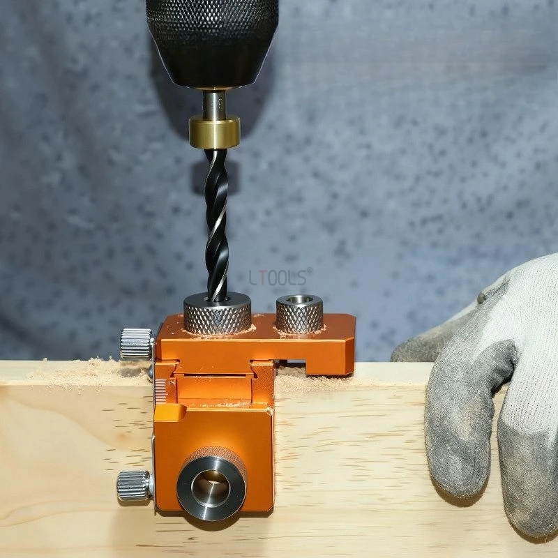 3-in-1 Connector Drill Guide Cabinet Furniture Wood Panel Hole Opener Woodworking Drilling Locator Positioning Tool Aluminum