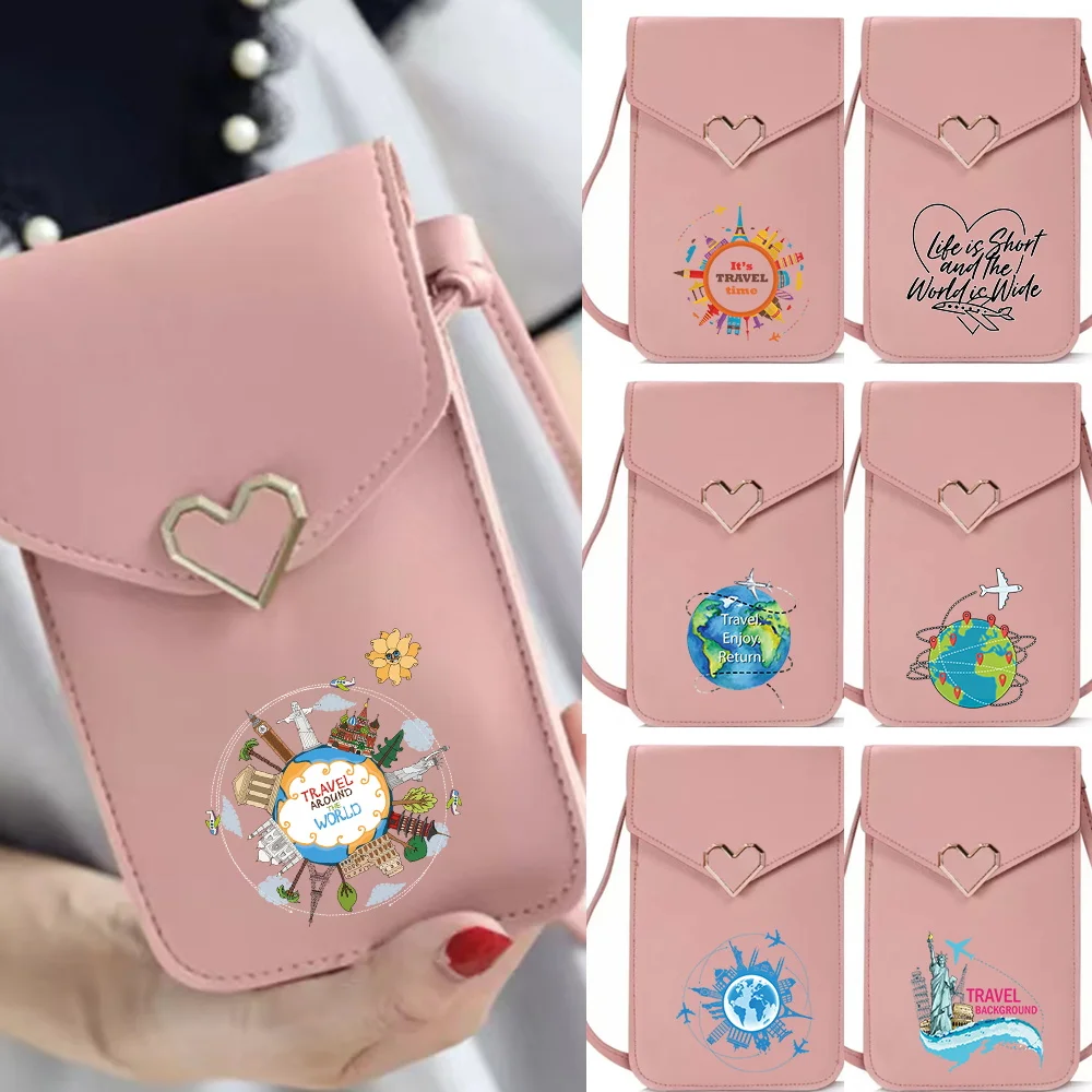 

Новая модная сумка для телефона с прозрачным сенсорным экраном, универсальная, для повседневных поездок и путешествий, через плечо