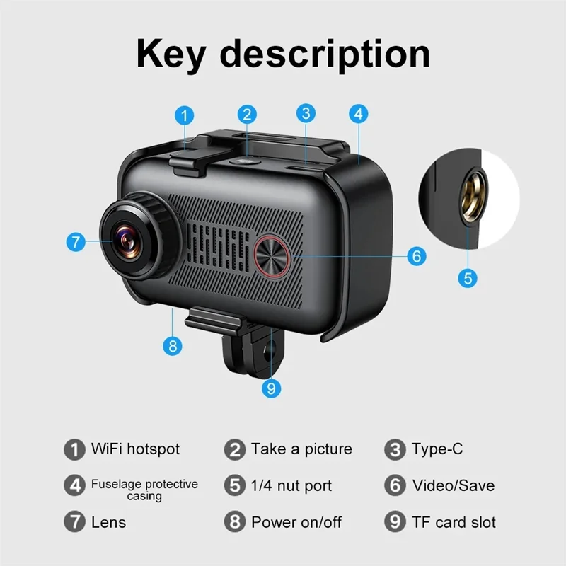 A47F-New S7 2K Ultra HD كاميرا رياضية لاسلكية واي فاي App الكلب القط كاميرا للحيوانات الأليفة طوق عمل كاميرا صغيرة سجلات الفيديو للخارجية