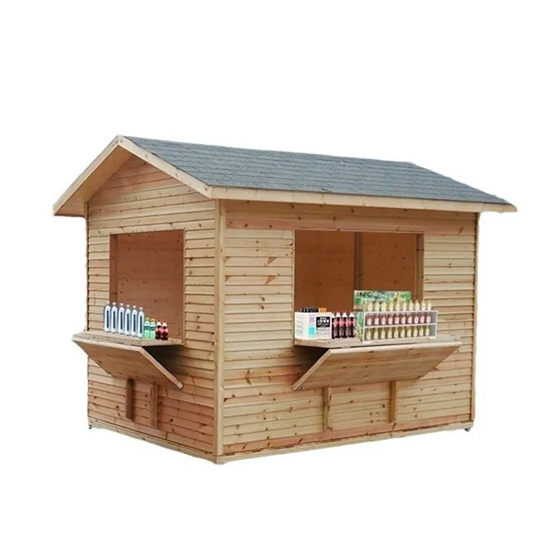 

Outdoor mobile kiosk stall snacks anti-corrosion wooden house guard box scenic area equipment room park
