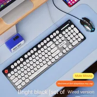 EWEADN Z1 Wired Silent Keyboard and Mouse Set Retro Punk Mechanical Feel Office Dot Gaming E-sports Computer Laptop Accessories