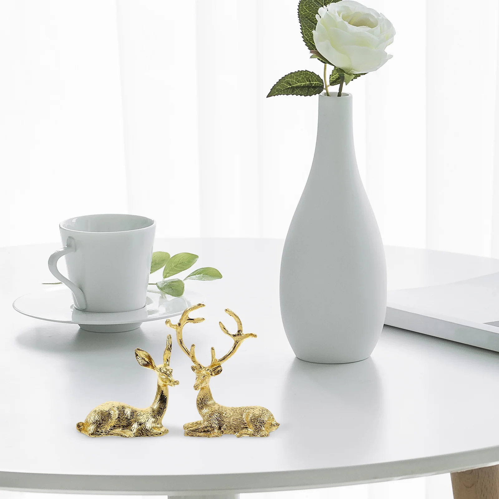 

2pcs Reindeer Metal Reindeer Decor Cute Mini Ornament For Christmas Home Office Desk Living Room Shelf Tabletop Decoration