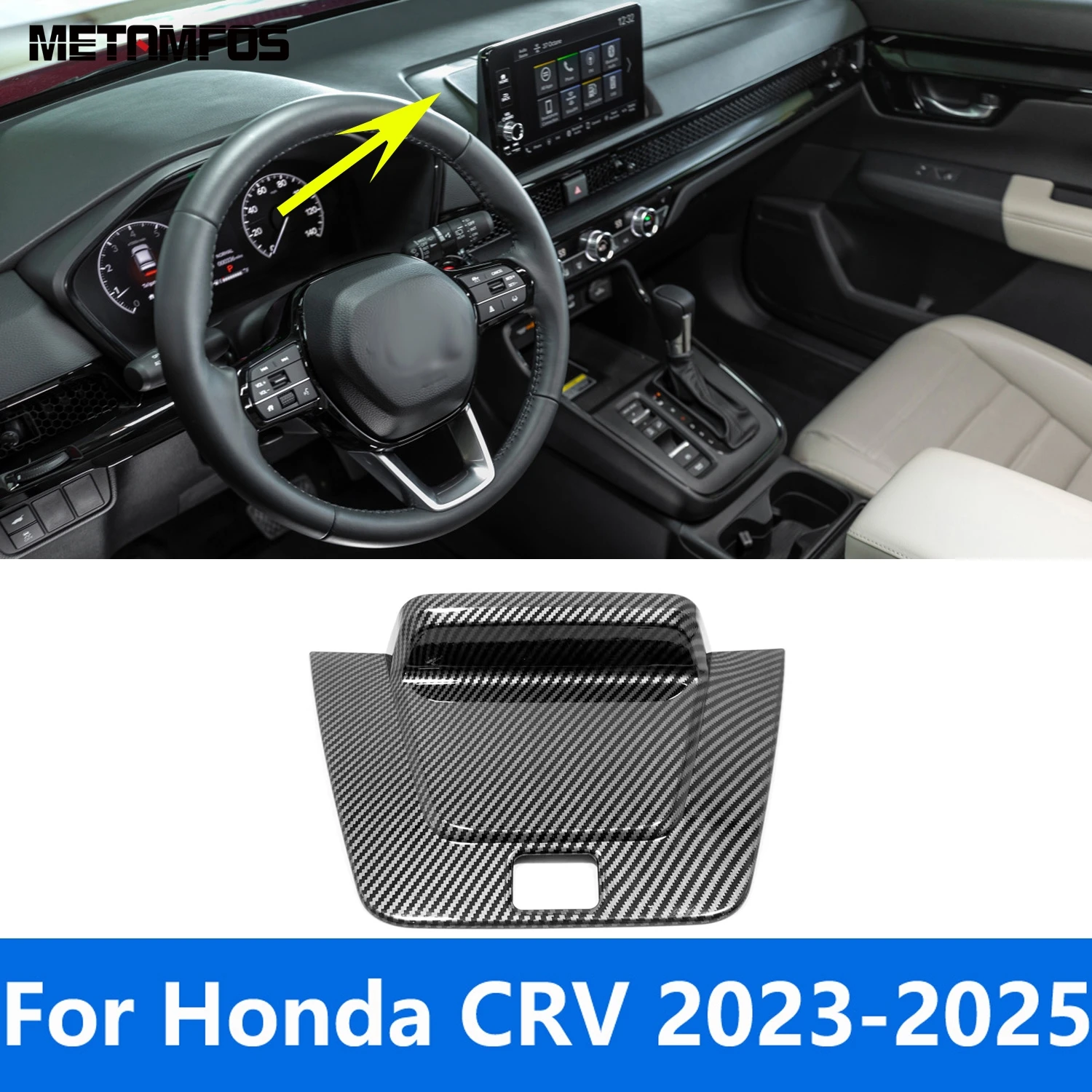

For Honda CR-V CRV 2023 2024 2025 Carbon Fiber Front Center Console Dashboard Panel Cover Trim Interior Accessories Car Styling