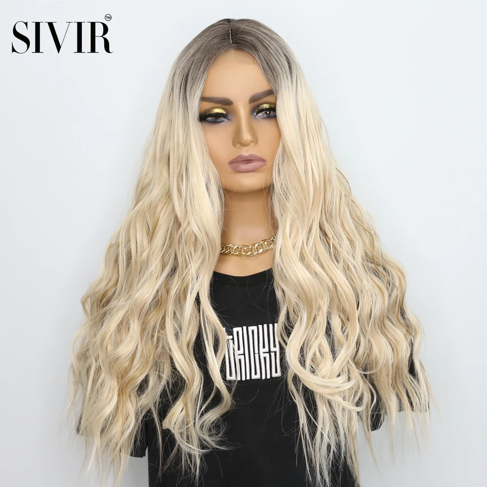 Sivir-perruque de Cosplay synthétique longue et ondulée pour femmes, cheveux naturels de haute qualité, blonds ombrés, Lolita résistants à la