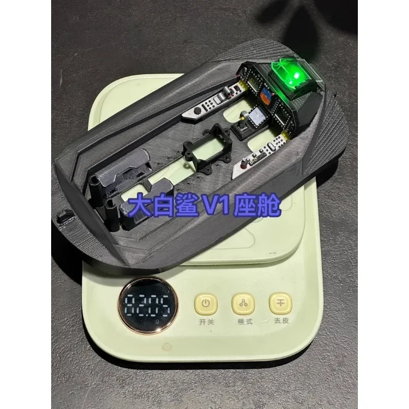 3D Printed Cockpit Interior FPV Cockpit  for Great White Shark V1  Airliner Twin-Motor Fixed Wing FPV Plane Long Range Modified