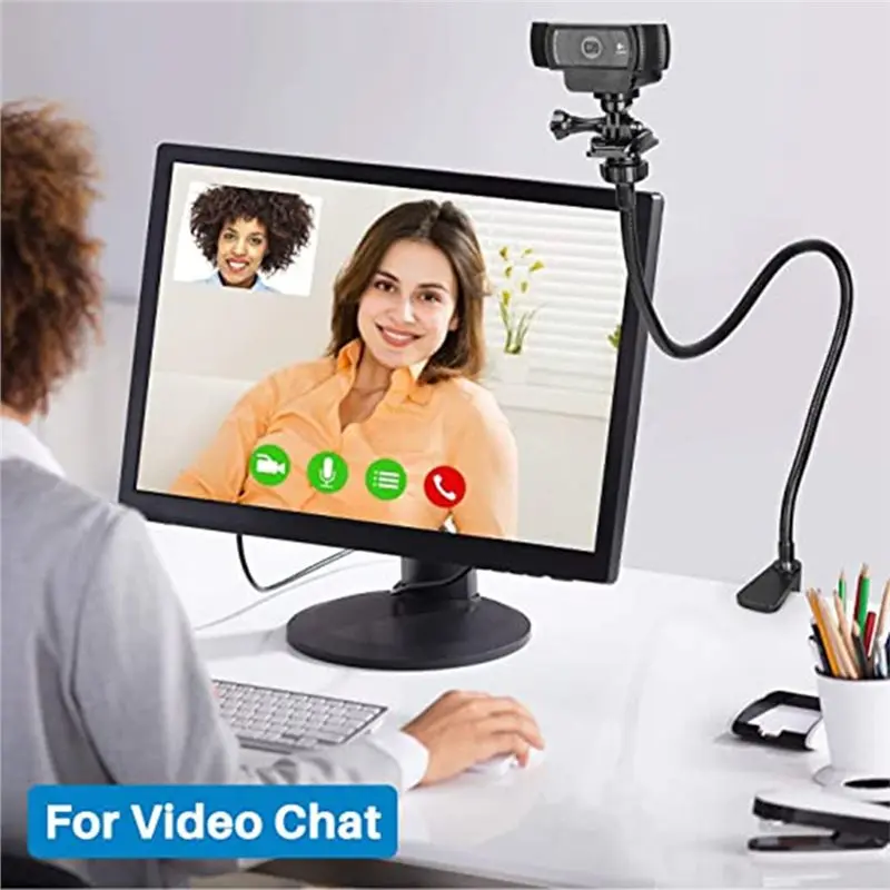 حامل كاميرا مكتبي بذراع مرن لحامل كاميرا الويب لـ Logitech C930e، C930، C920، C922x، C922، Brio 4K، إلخ
