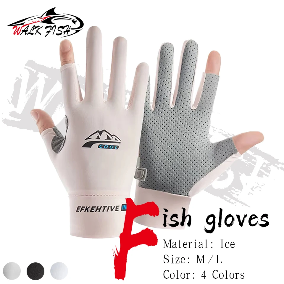 WALK FISH 1 Paar Sommer-Angelhandschuhe, Sonnenschutz, Radfahren, Fahren, Outdoor, Bergsteigen, Wandern, Elektrofahrräder, Outdoor