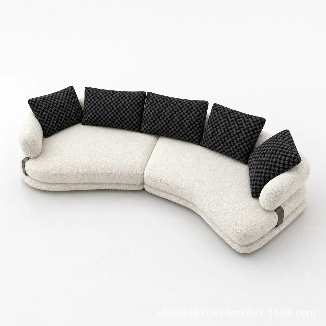 High-end Italian minimalist curved sofa villa large flat living room fabric special-shaped combination sofa