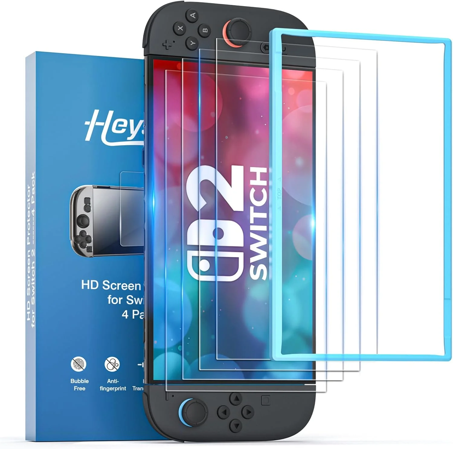 Protector de pantalla de vidrio templado para Switch Nintendo 2, con localizador de película, accesorios, Protector para Switch Nintendo 2