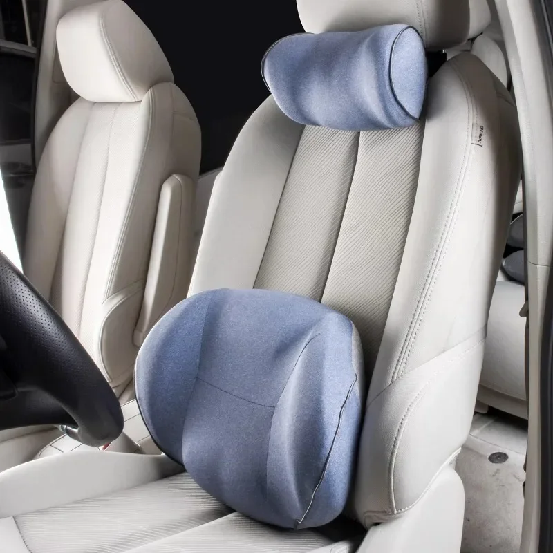 Car Seat Neck Pillow Headrest with Waist Support Pad Set Car Headrest Pillow