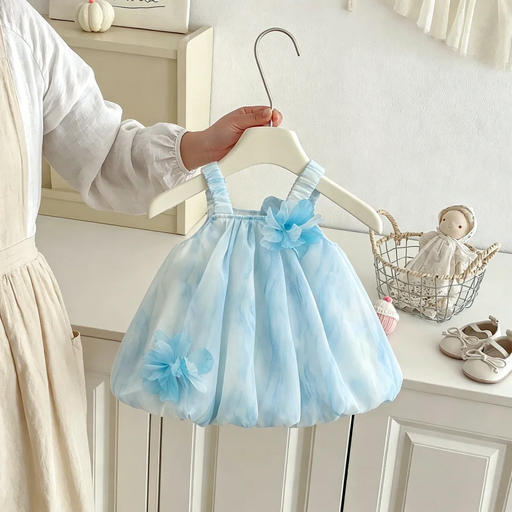 Baby Dress Summer Flower Color Suspender Girls' Dress Lovely Beach Children's Dress Baby Girl Clothes