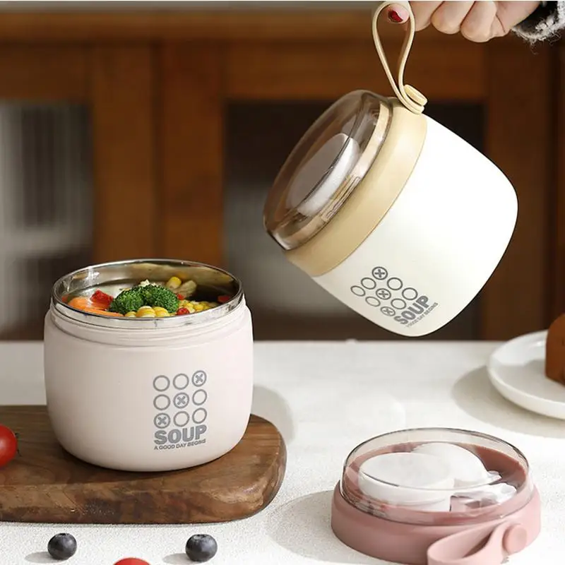 

700ml Food Thermal Jar Soup Stainless Steel Vacuum Lunch Box Office Insulated Thermos Containers Soup Thermo Mugs Food Container