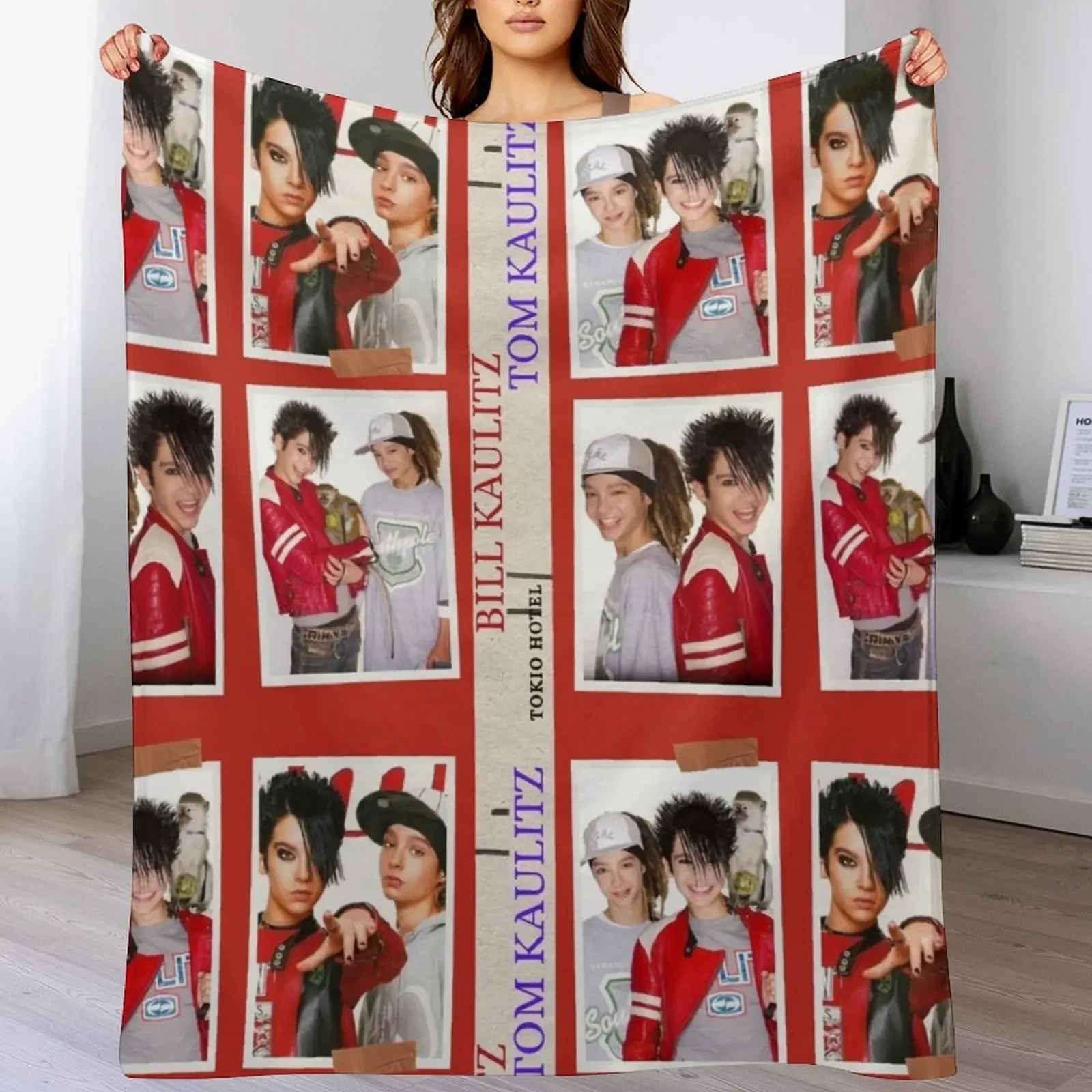 Tom Kaulitz and Bill Kaulitz Throw Blanket Flannel Fleece Soft Warm Throw Blanket