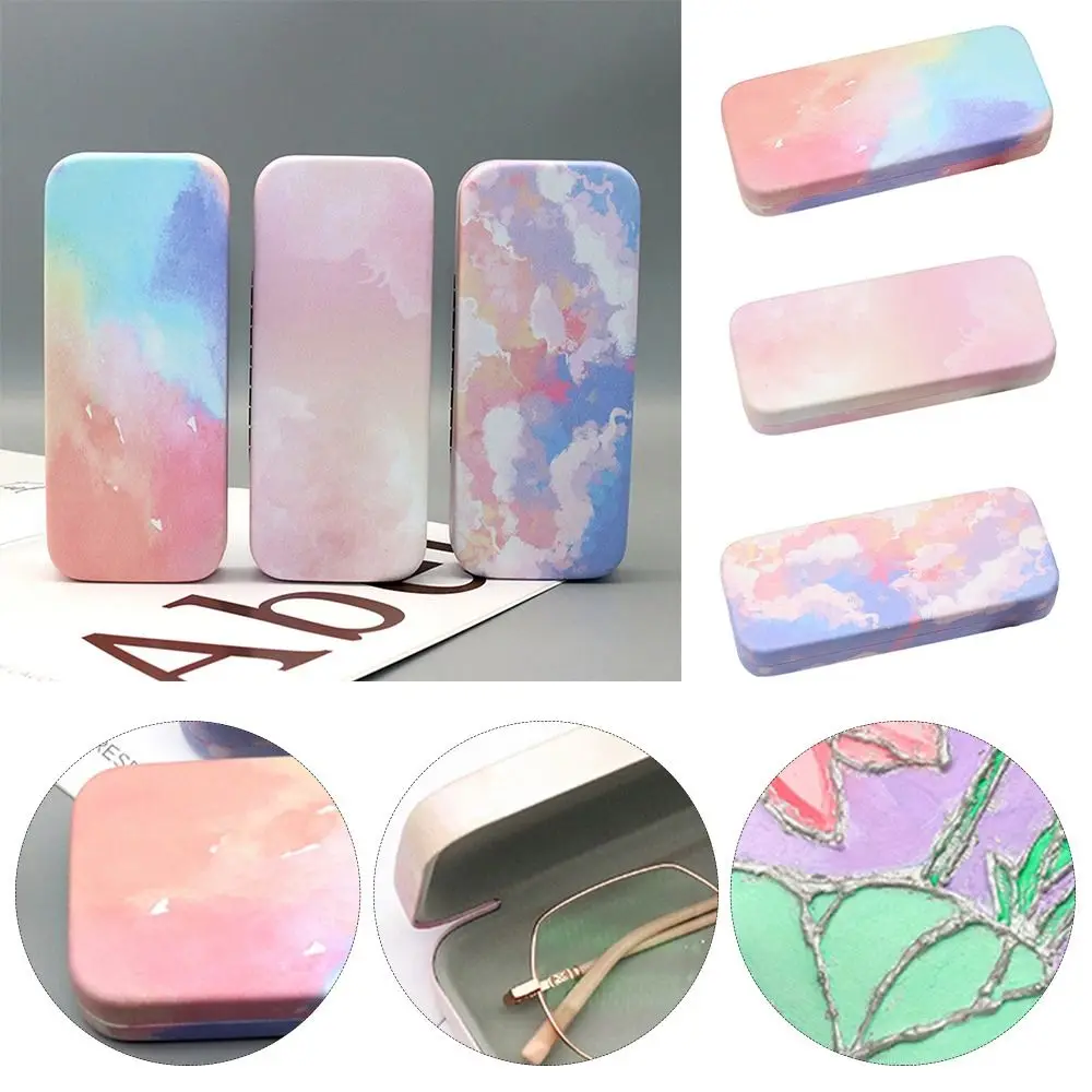 Multi-purpose Square Box Cute Colorful Romantic Clouds Glasses Storage Glasses Case Travel