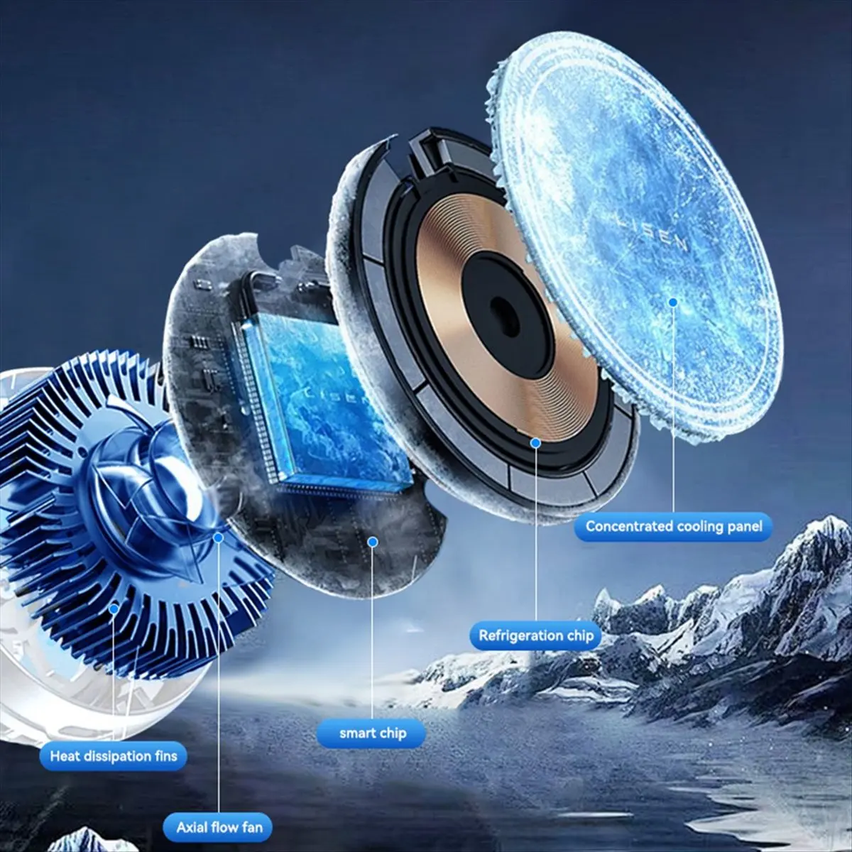 A86G NEW DY29 Mobile Phone 3 Gears Adjustment Game Cooler Magnetic Back-Clip Semiconductor Cooling Radiator White