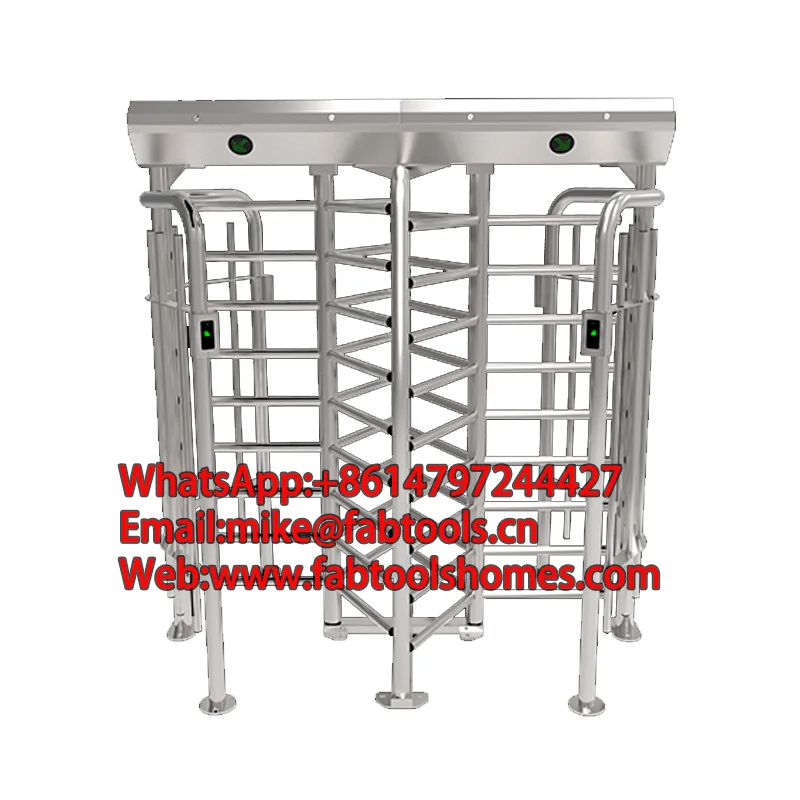 High Security Dual Full Height Automatic Solenoid Turnstile Gate Rotor 304ss for Indoor Outdoor Use with Facial Recognition