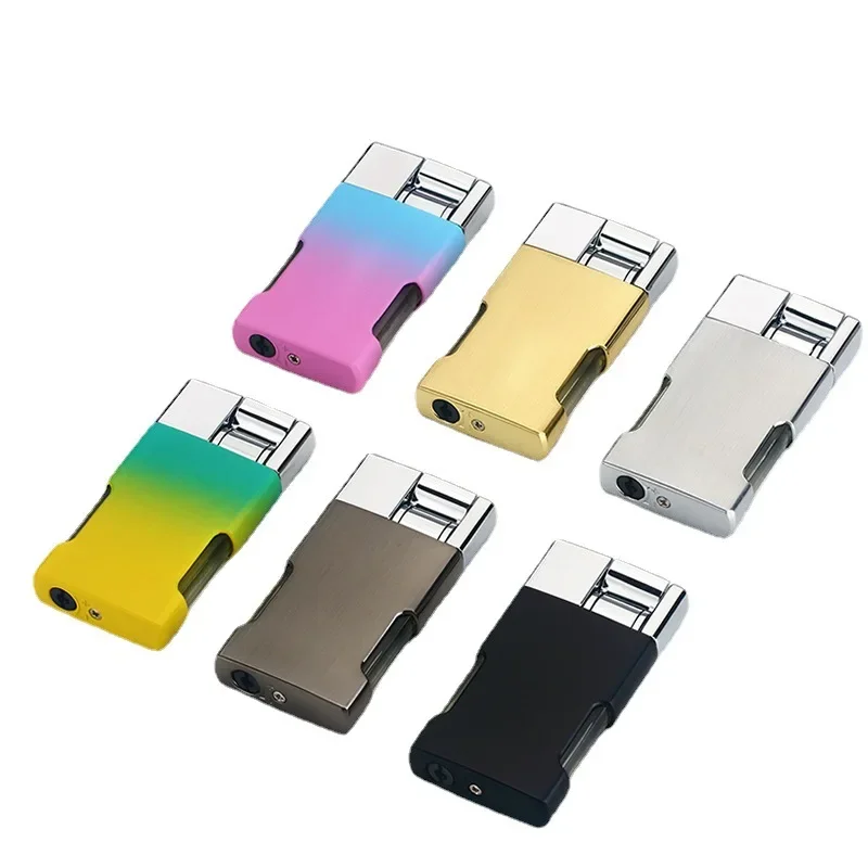2022 Brand New Fashion Blue Flame Metal Unusual Butane Gas Cigarette Cigar Lighter Mini Windproof Lighter Gadget Men Gift view 4