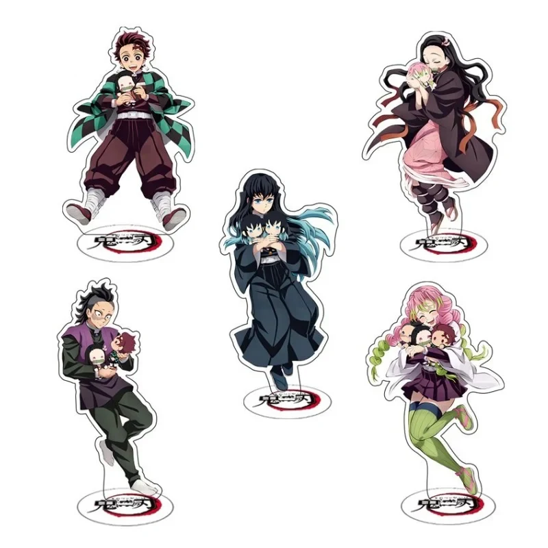 Anime Kimetsu No Yaiba Acrylic Stand Demon Slayer Figures Miniatures Manga Figurines Garage Kits Model Toys GK Ornaments Decor
