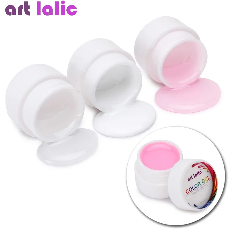 3pcs Colors UV Gel Nail Tips Extensions Finger Extension Forms Artificial Nails Kit with UV Gel Polish Nail Art Varnish