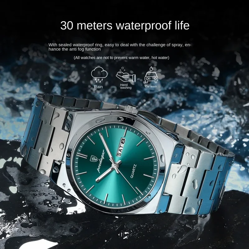 Swiss Style New Ultra-thin Men\'s Watch Waterproof Luminous Quartz Watch Luxury Gift Stainless Steel Strap Calendar Watches