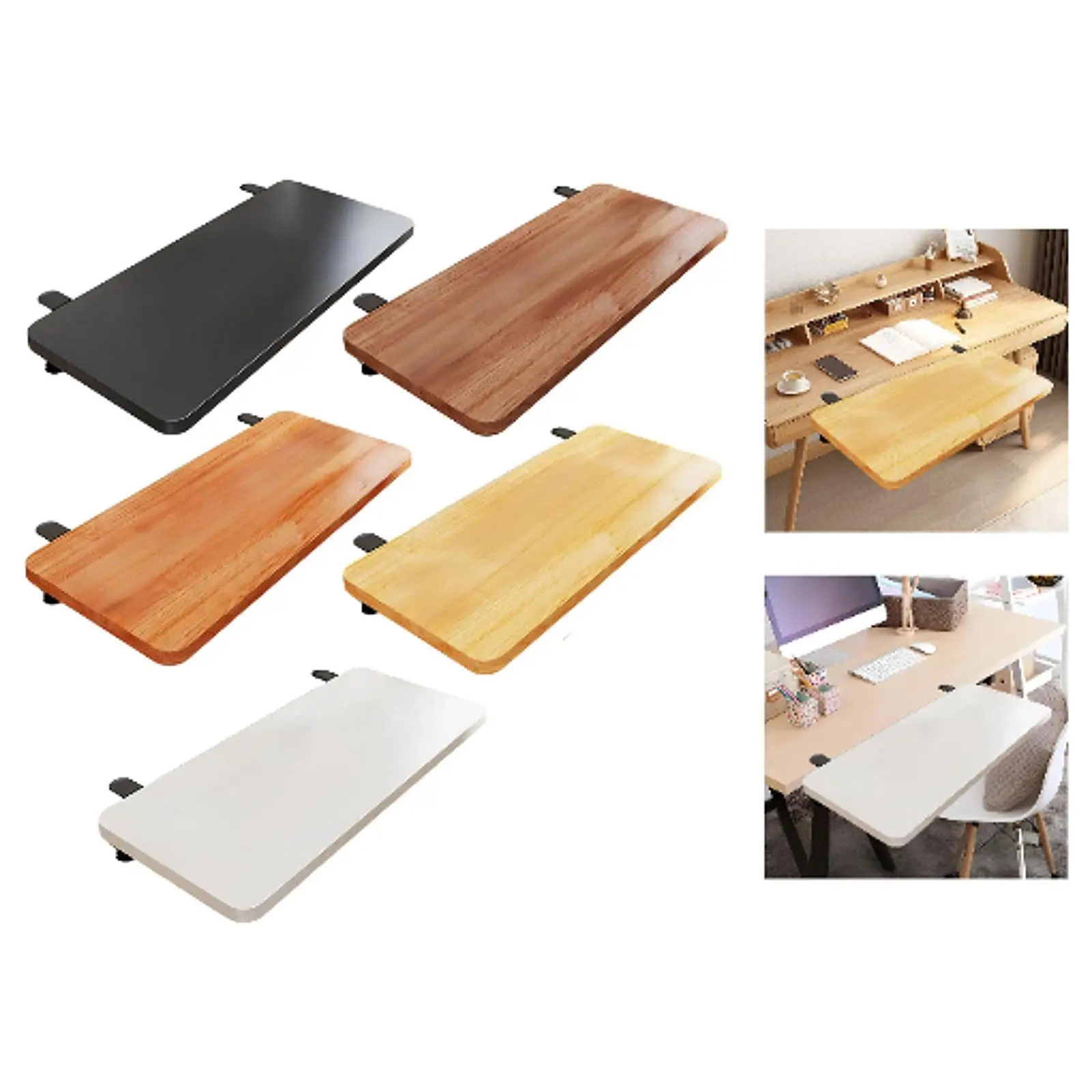 Desk Extender Tray Foldable Clamp on Shelf Keyboard Armrest Wrist Support for Home Office