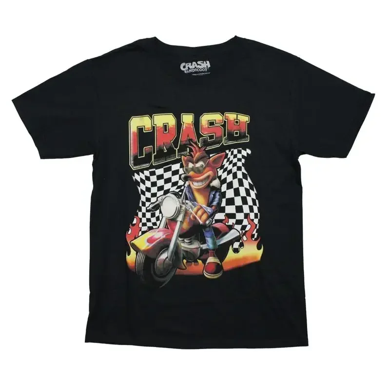 Crash Bandicoot New Adult T Shirt Cool On Motorcycle