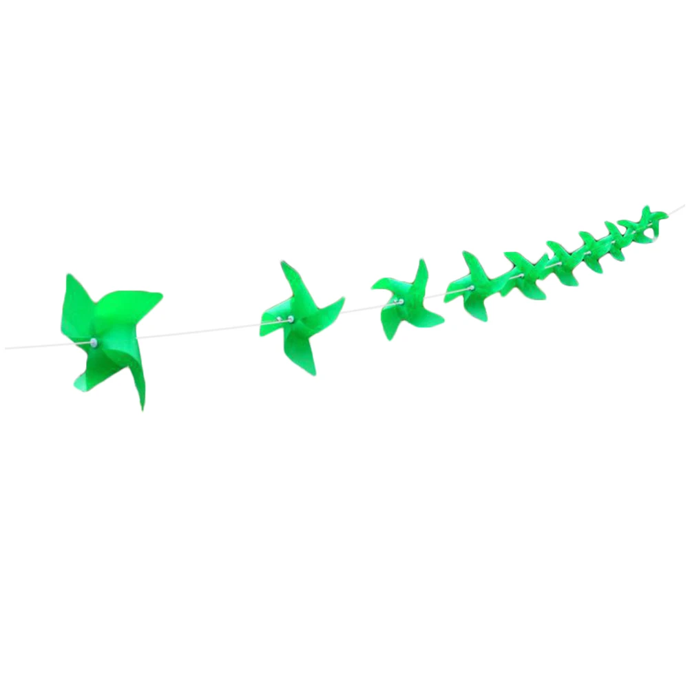 

Windmill Bunting Plastic Hanging Garland Decoration Garden Party Supplies Green With String Camping Decorations