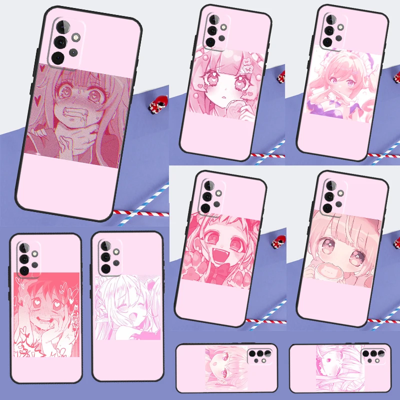 Pink Kawaii Anime Loli For Samsung Galaxy A05 A06 A56 A36 A26 A16 A22 A32 A52 A54 A34 A14 A55 A15 A53 A33 A35 Case