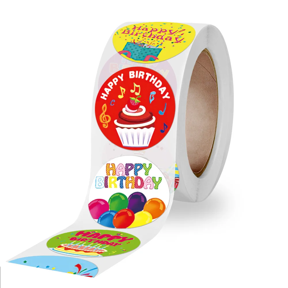 500 Stücke 1 zoll Alles Gute Zum Geburtstag Aufkleber Cartoon Tier Siegel Etikett Geschenkpapier Sammelalbum Party Geschenkpapier Siegel Aufkleber Bäckerei Aufkleber – Detail 12