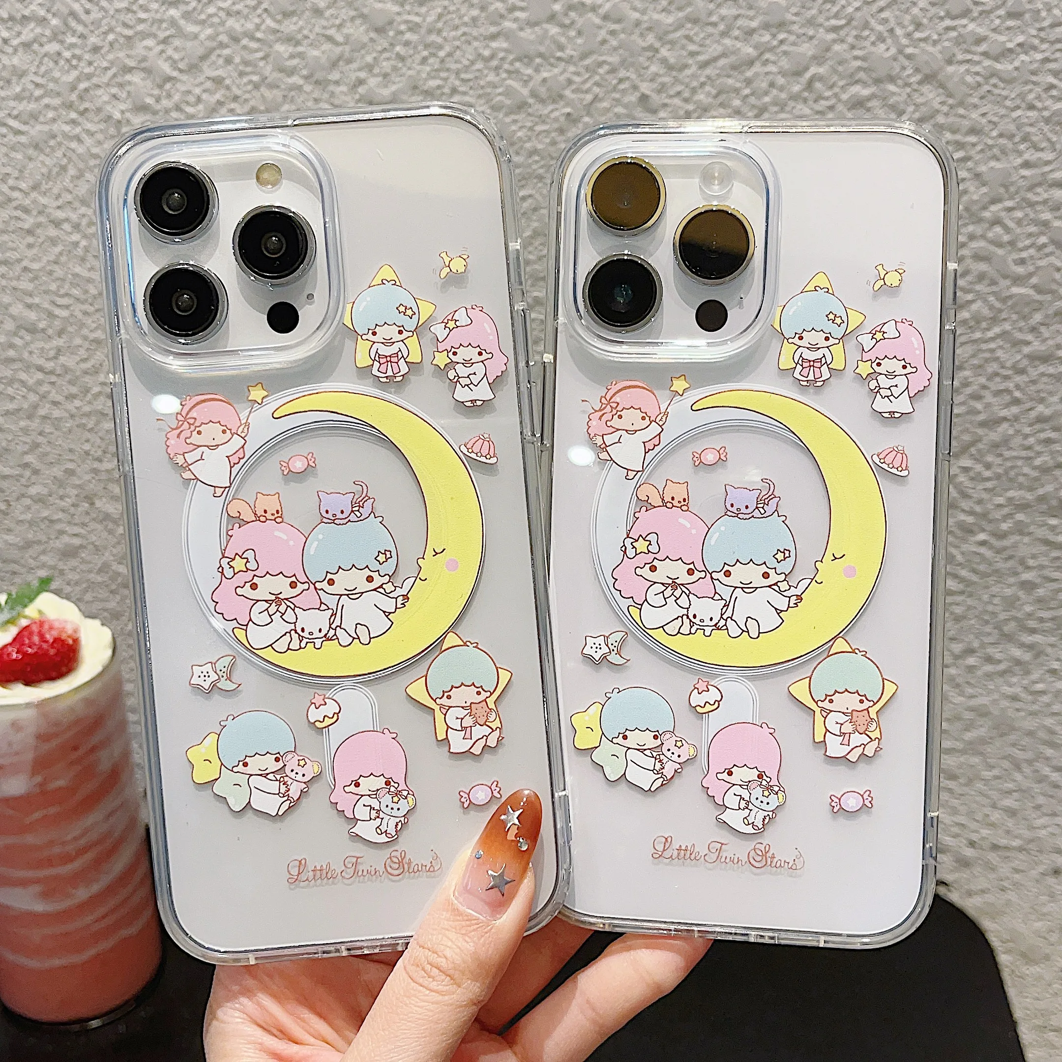 Cute cartoon Little twin star Magsafe Magnetic Phone Case for iPhone 16 15 14 13 12 11 8 7 Plus Pro Max X XR XSMax Soft Clear