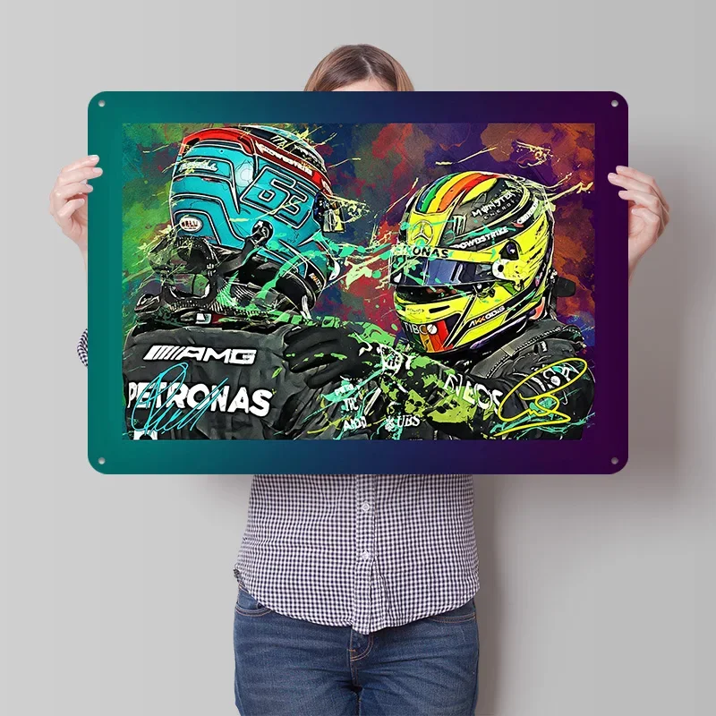 Hamilton And Russell Poster Retro 3D Printed Metal Signs Customized Wall Hanging Gift for Decoration Garage Decorations House