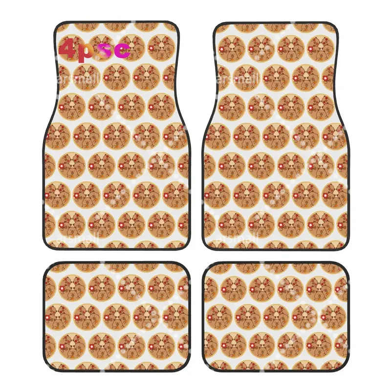 4PCS Crystal Velvet Car Floor Mats Capybara Anti Slip Car Carpet Floor Protection  Universal Auto Front And Rear Foot Mats