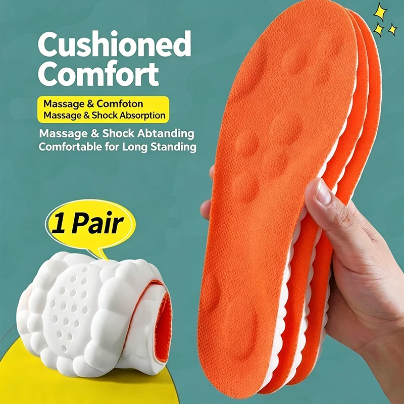 1pairs Latex Sport Insoles Soft High Elasticity Shoe Pads Or