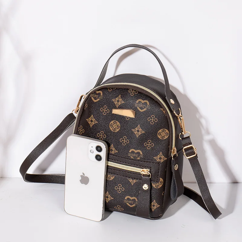 Women's Vintage Print Mini Backpack Casual Convertible Backpack With Shoulder Strap For Daily Use Travel