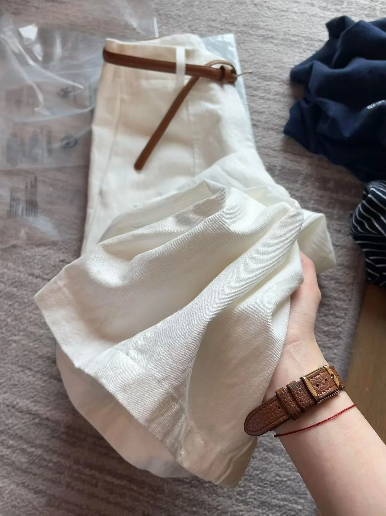 

Korean Style Casual Wide Leg Pants Women's Spring Summer Slimming Commute Versatile Textured High Waist Loose Fit Trousers