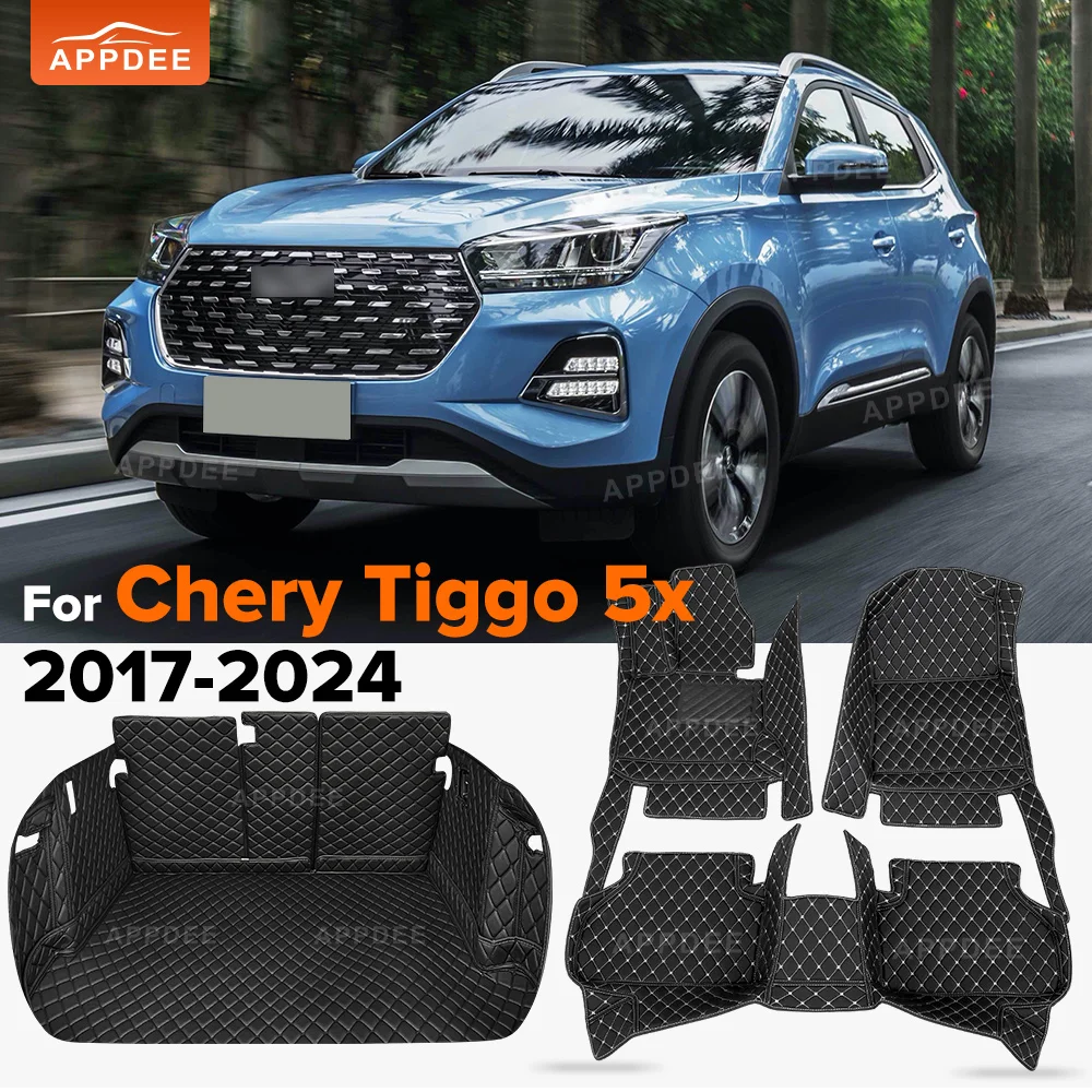 

Car Floor Mats For Chery Tiggo 5x 4 Pro 5x Pro EMC Wave 3 2017~2024 Car Trunk Mats Cargo Liner Foot Pads Interior Accessories