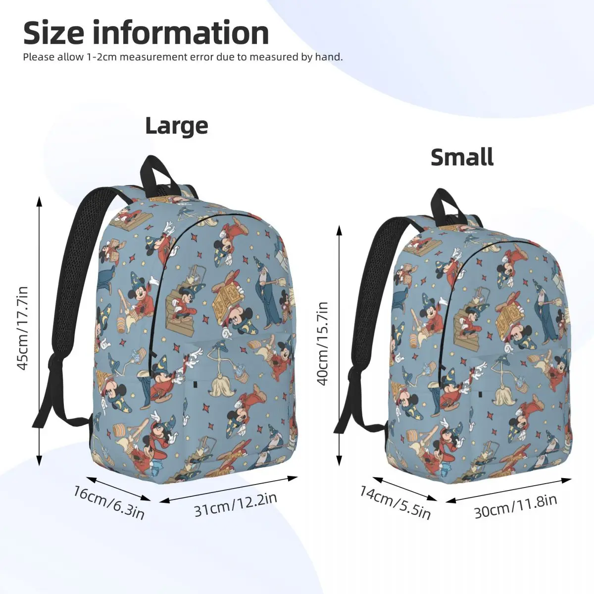 Magic Mickey Mouse Backpack for Boy Girl Kids Student School Bookbag Daypack Kindergarten Primary Bag Hiking