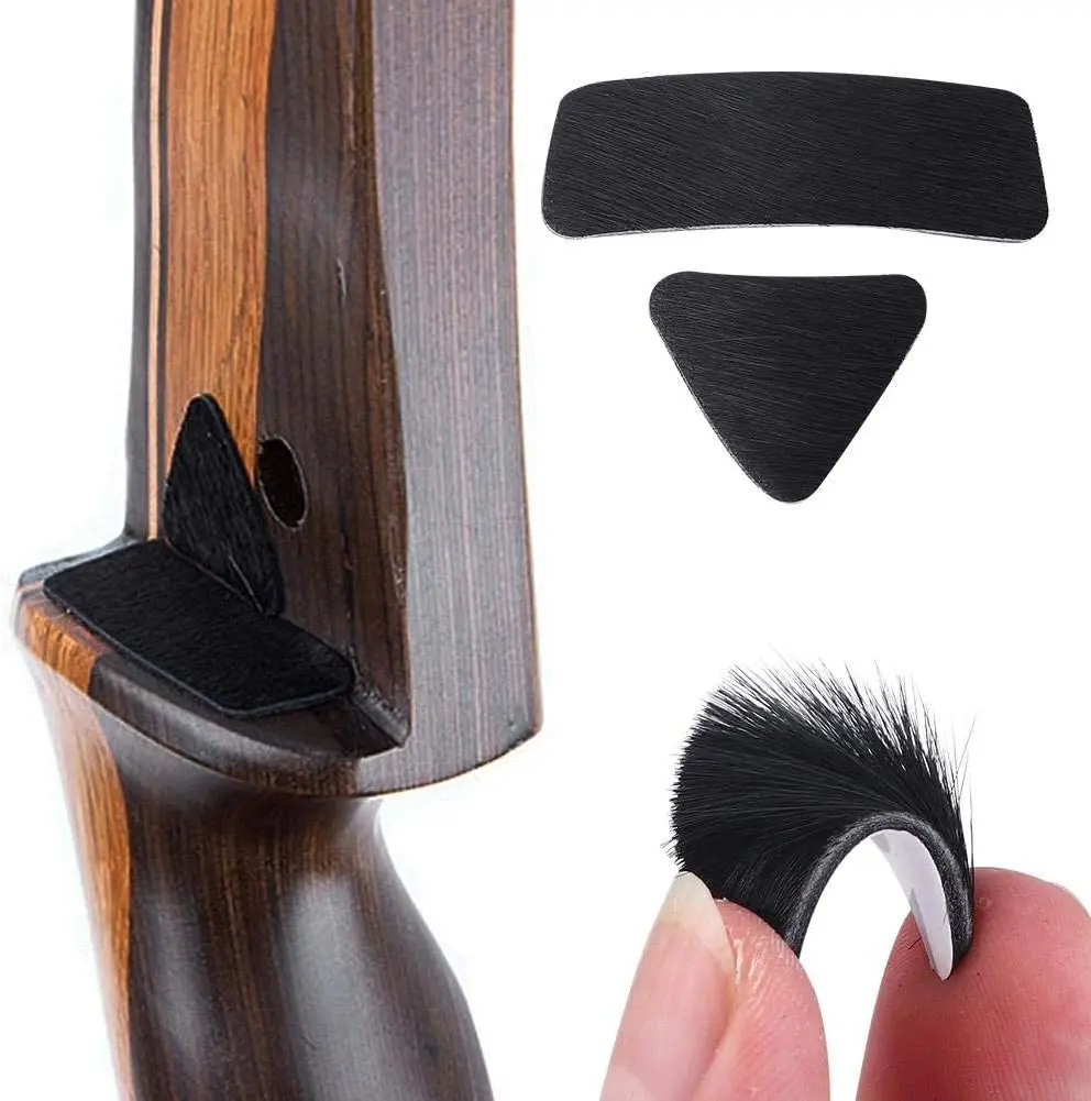 Almohadilla de descanso para flecha de tiro con arco, parche adhesivo de cuero autoadhesivo para caza, arco recurvo, accesorios para arco largo, 2 uds.