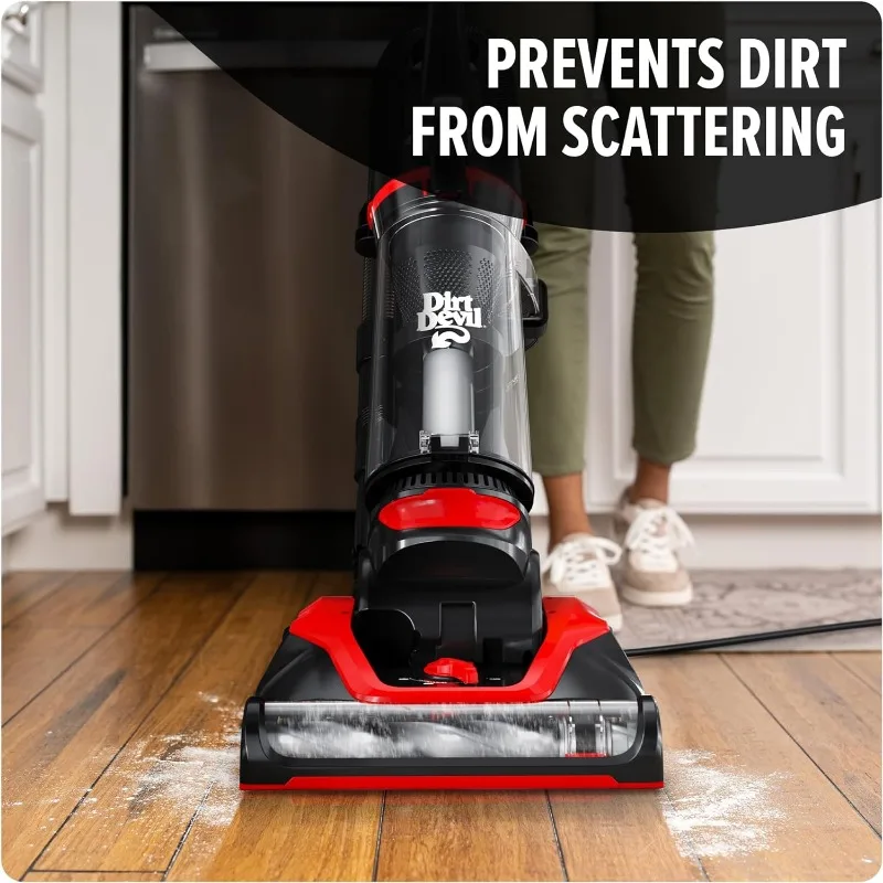 Dirt Devil Multi-Surface Extended Reach+ Bagless Upright Vacuum Cleaner Machine, for Carpet and Hard Floor, Height Adjustment