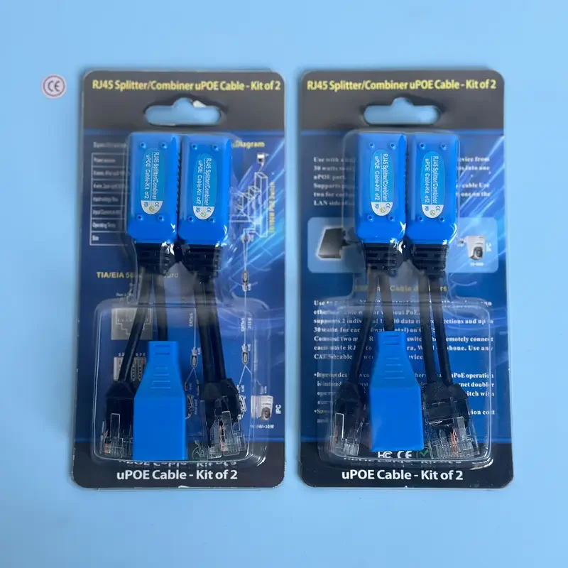 CCTV UPOE Cable Kit RJ45 Splitter Combiner POE Adapter Cable 12-48V Passive Power Cable For IP Camera