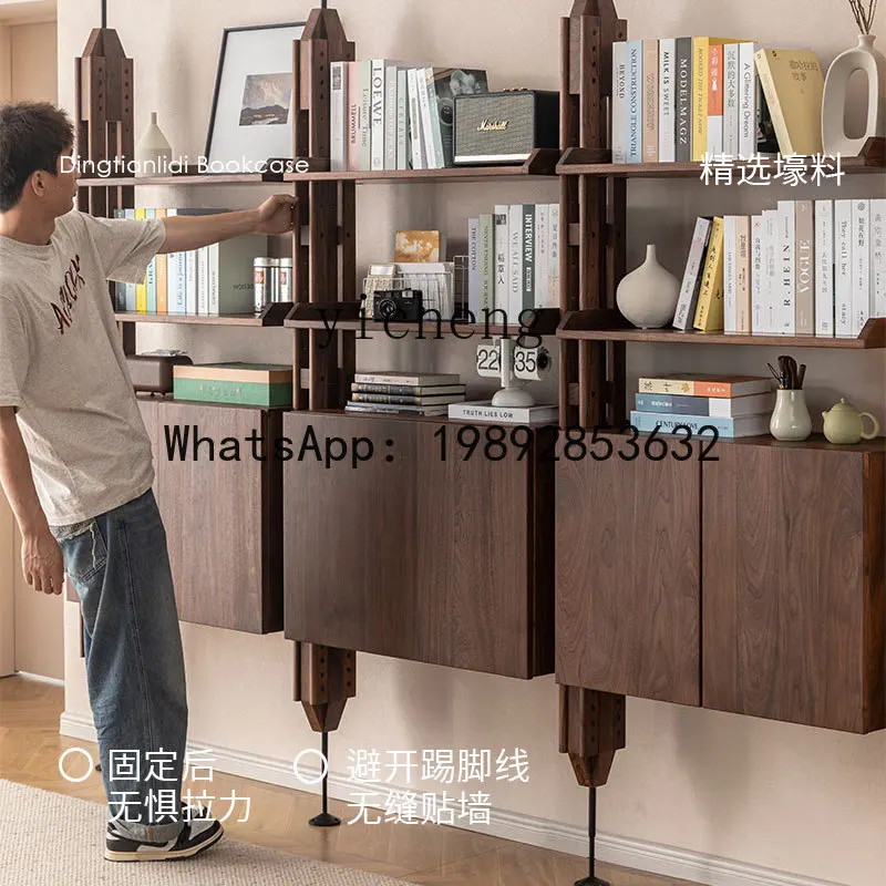 

H3-30 North American Black Walnut Solid Wood Shelf Bookshelf All Solid Wood Partition Shelf Entrance Shelf