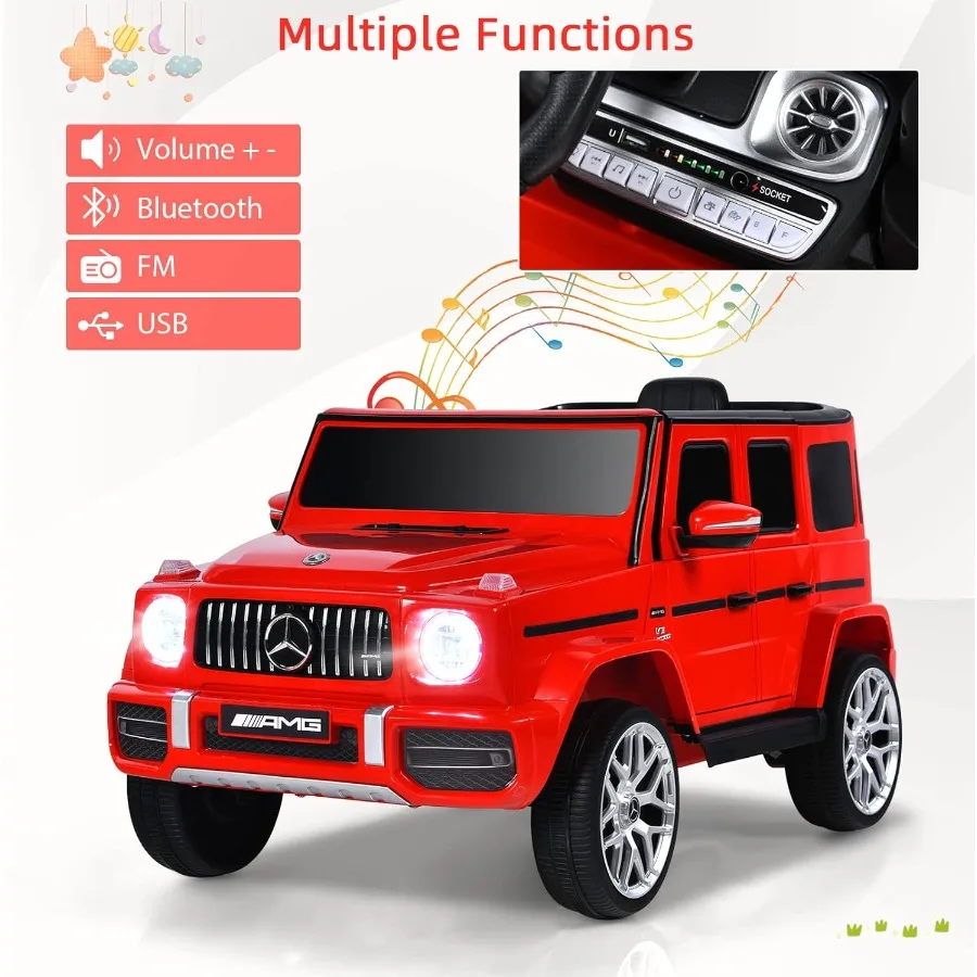 ركوب الأطفال المرخصة على السيارة، مركبة كهربائية 12 فولت مع جهاز تحكم عن بعد، أبواب مزدوجة مفتوحة، موسيقى، بلوتوث، تعليق عجلات، مضرب #5
