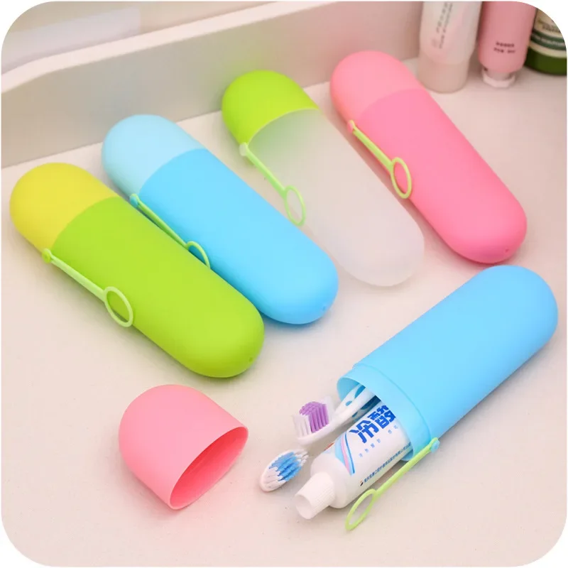 Portable Toothbrush Holder Cover Case Box Toothbpaste Case Travel Camping Hiking Capsule Bathroom Storage Mouthwash Cup