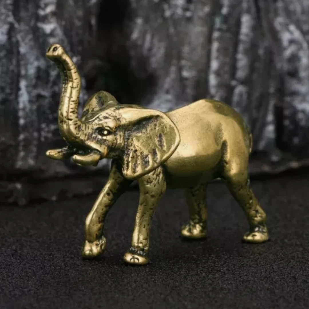 Mini Brass Elephant Figurine Statue House home Ornaments Animal Figurines