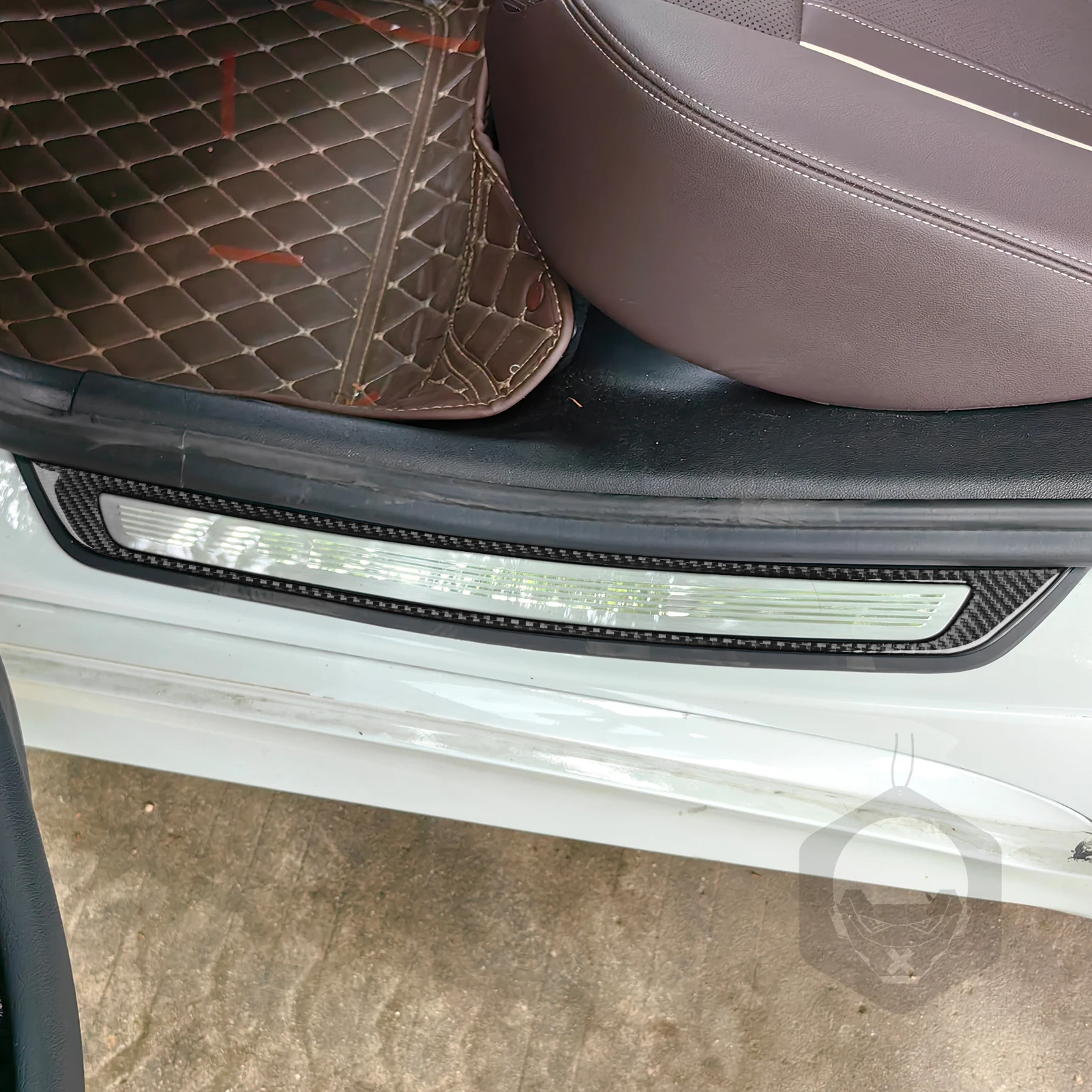For BMW 5 Series G30 G31 G38 2017-2023 Carbon Fiber Inner Door Sill Threshold Panel Trim Cover Car Accessories Interior Sticker view 2