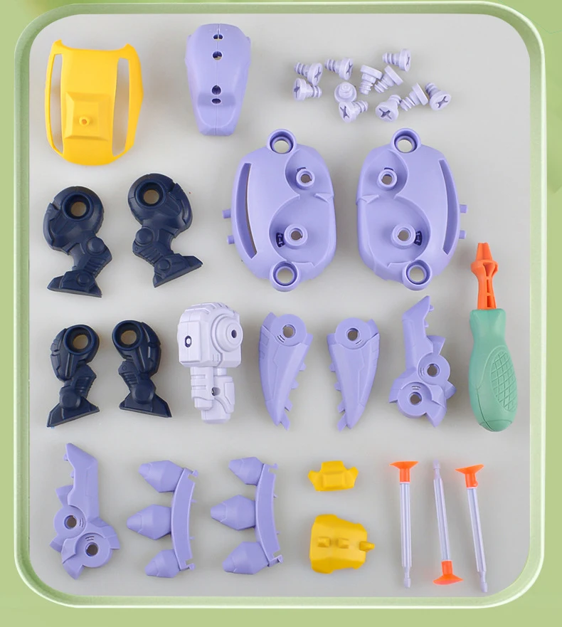 Kinder Dinosaurier 3D Puzzle Spielzeug Drücken Sie zu Feuer Kugeln DIY Abnehmbare Montage Schraube Spielzeug ﻿