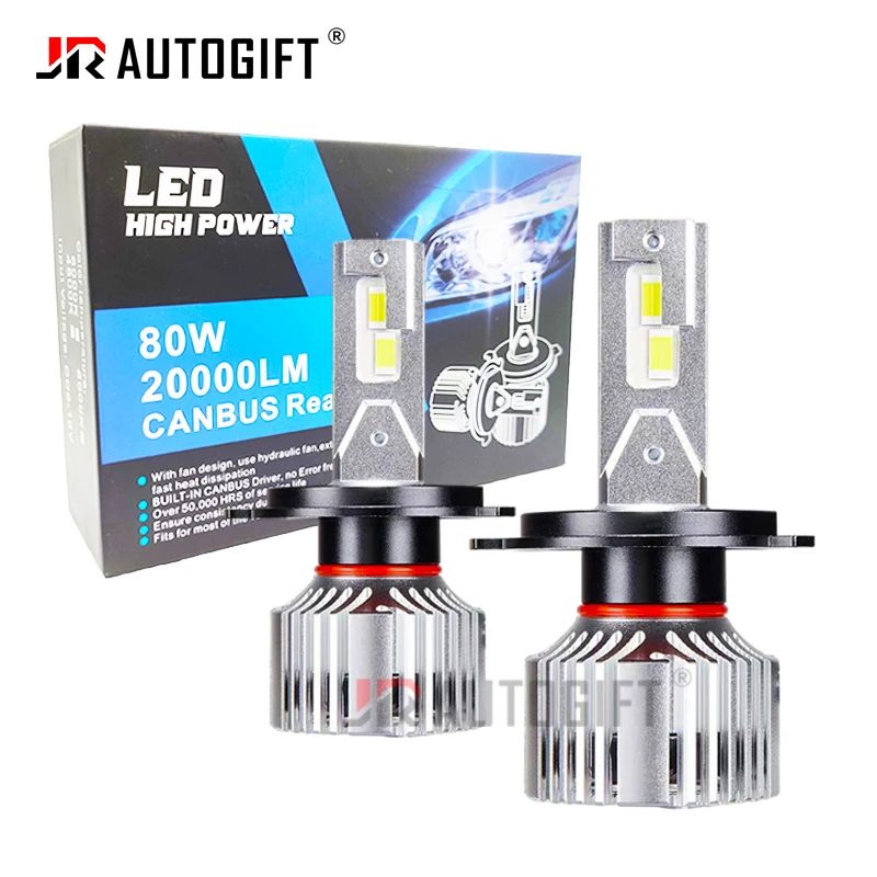 

Auto part Headlamp LED CSP 7035 Chip LED head light with fan H1 H3 H7 H11 H27 9005 9006 80W 20000lm led headlight bulb H4 Canbus