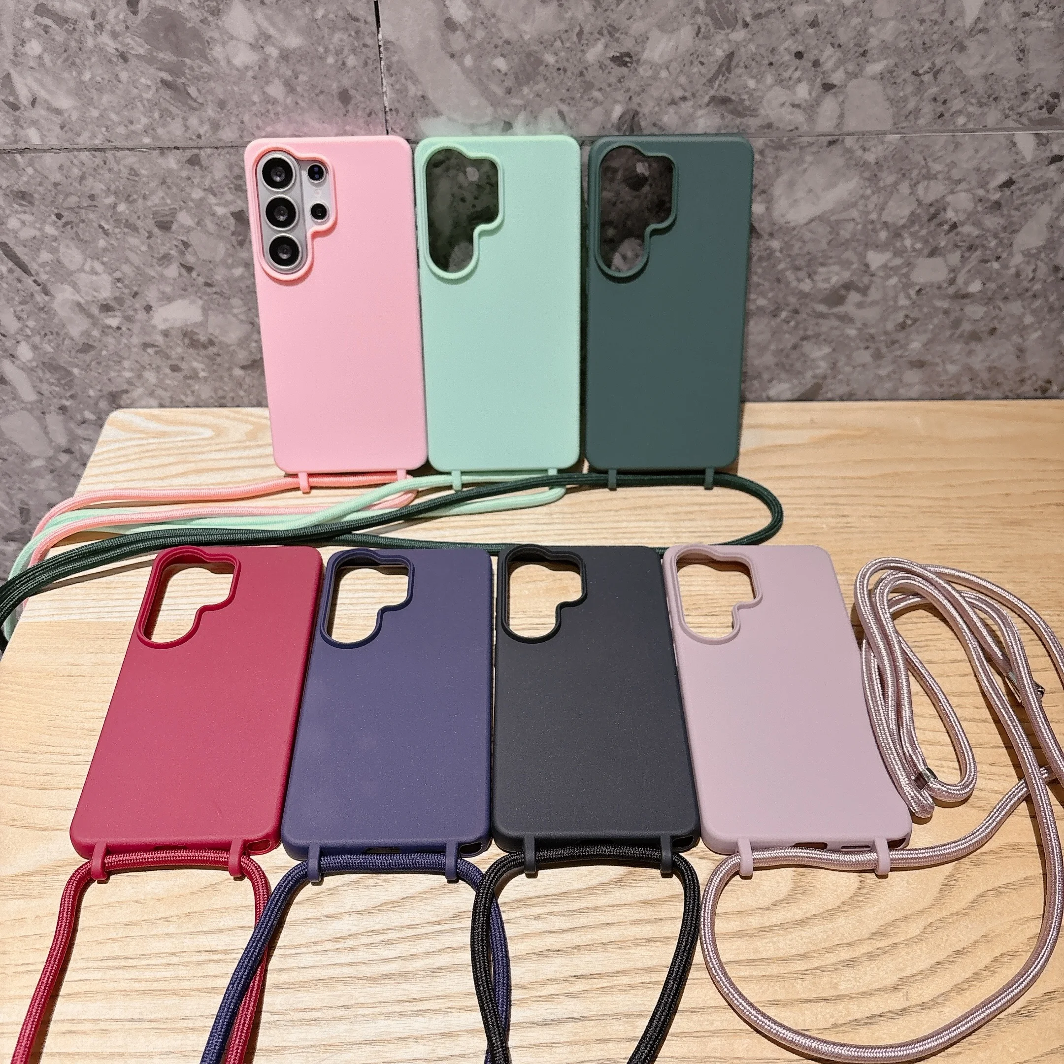 Matte Silicone Case for Samsung Galaxy A57 A37 A17 A17 A56 A36 A26 A16 A06 A55 A35 A25 A15 Crossbody Lanyard Cord Strap Cover view 6